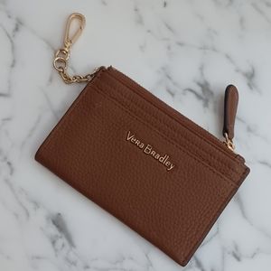 Vera Bradley sycamore slim wallet brown leather coin purse genuine leather